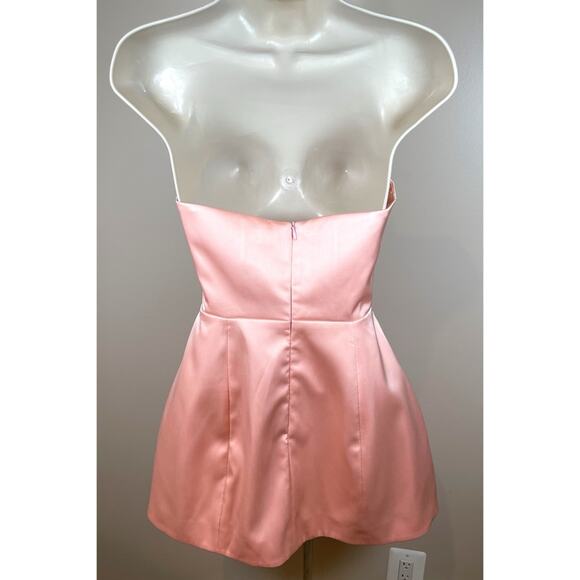 Sau Lee Estelle Bow Cutout Strapless Mini Dress in Powder Pink Size 2 - Picture 6 of 8